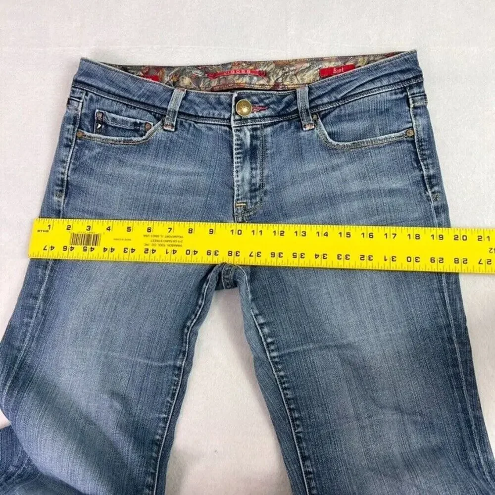 Vigoss Jean Women 9 Milan Medium Blue Wash Denim Bootcut Low Rise Casual Cowgirl